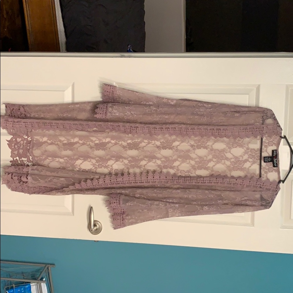 A pink lace duster top- fancy Kimono